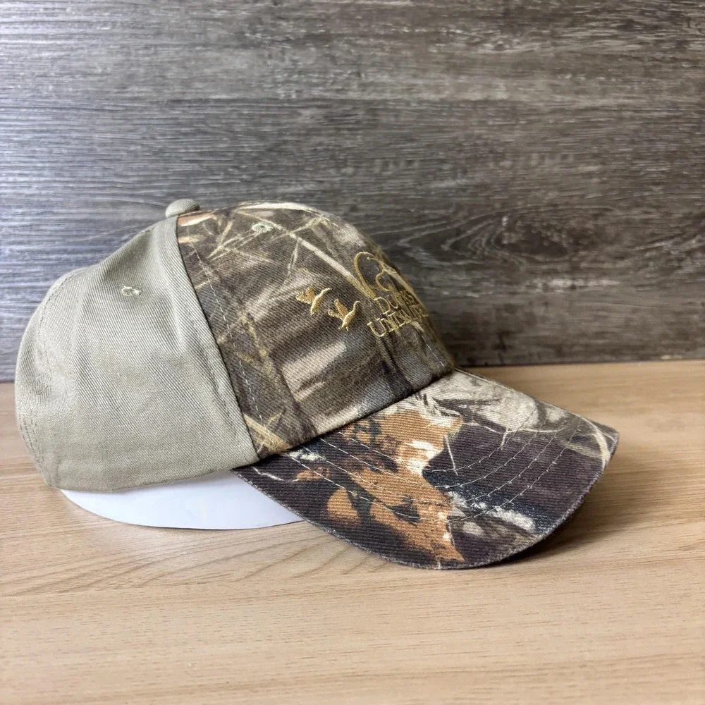 Ducks Unlimited‎ Hat Cap Strap Back Camouflage Embroidered DU Leader Camo Mens